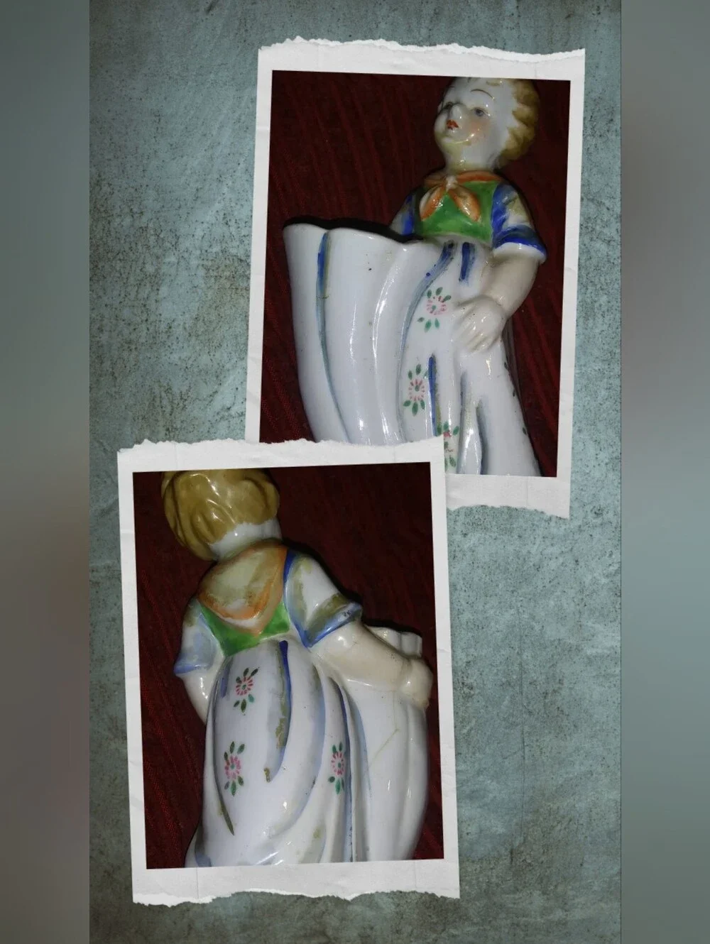 Porcelain Girl Figurine with Floral Dress